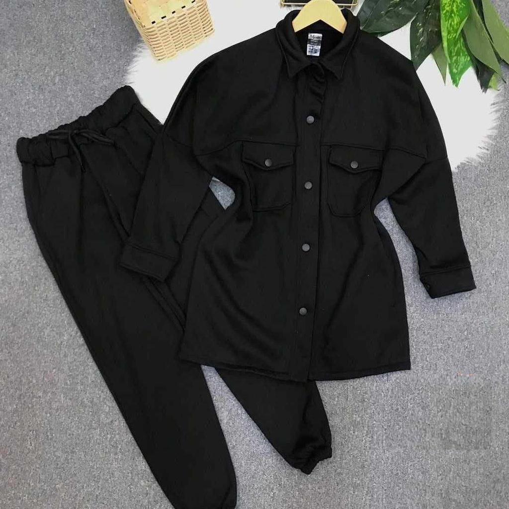 Women's 2-Piece Winter Tracksuit – Collar & Button Style (SKU-WT01)