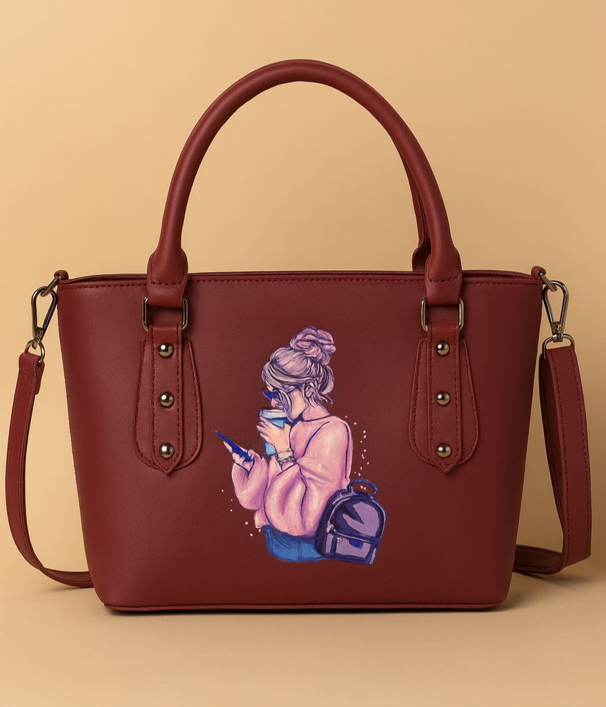 Maroon classic top handel Bag (SKU-CTHB-08)