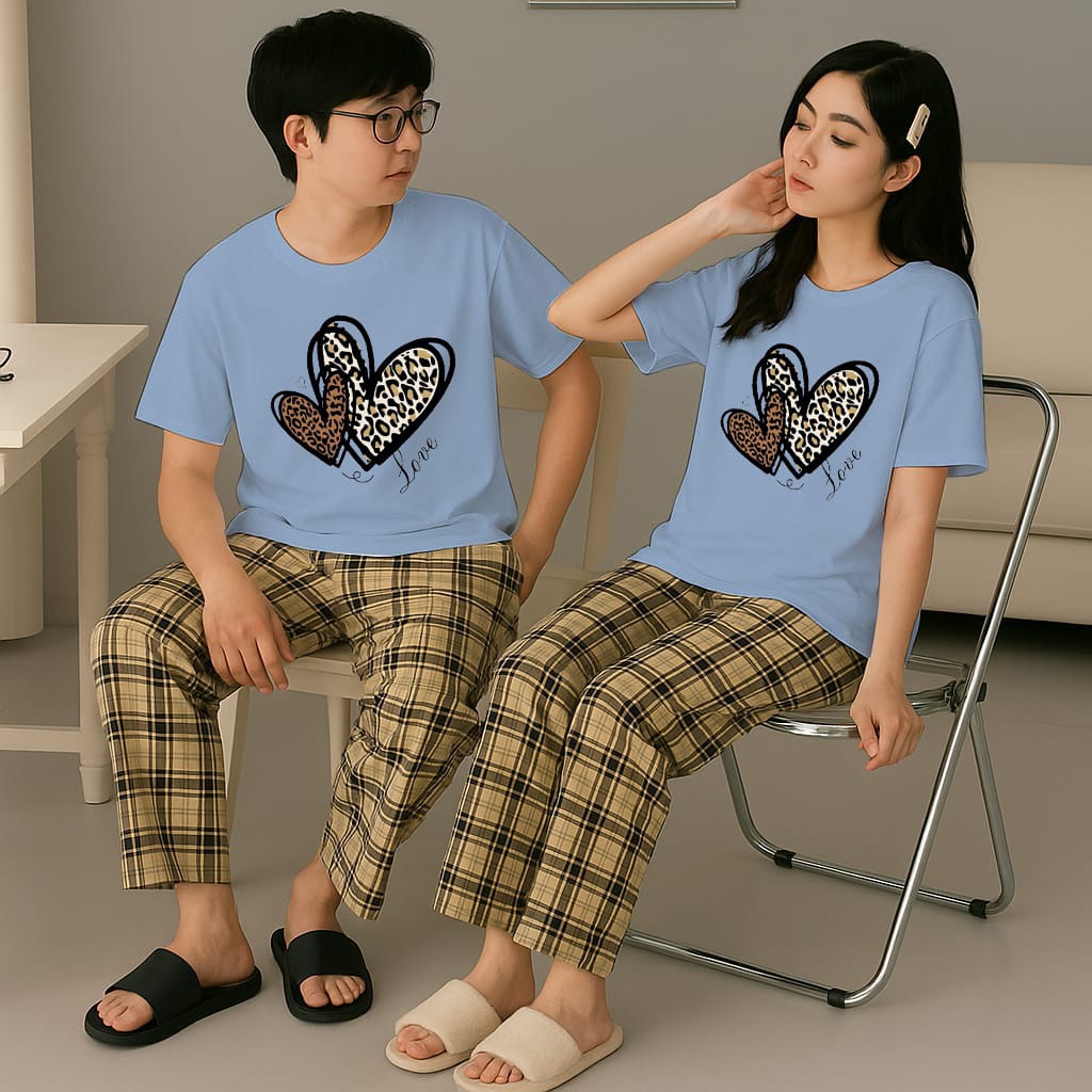 Blue Heart Couple Night Suit (SKU-CNS-03)
