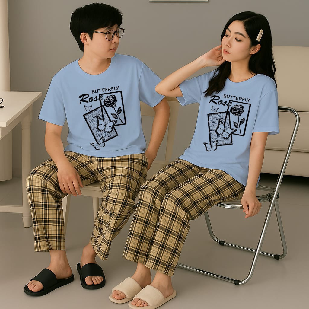 Blue Rose Couple Night Suit (SKU-CNS-04)