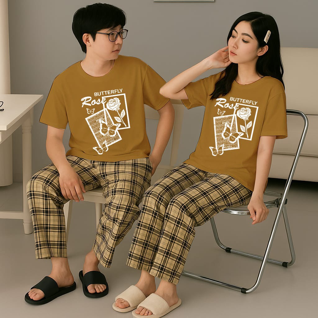 Brown Rose Couple Night Suit (SKU-CNS-09)